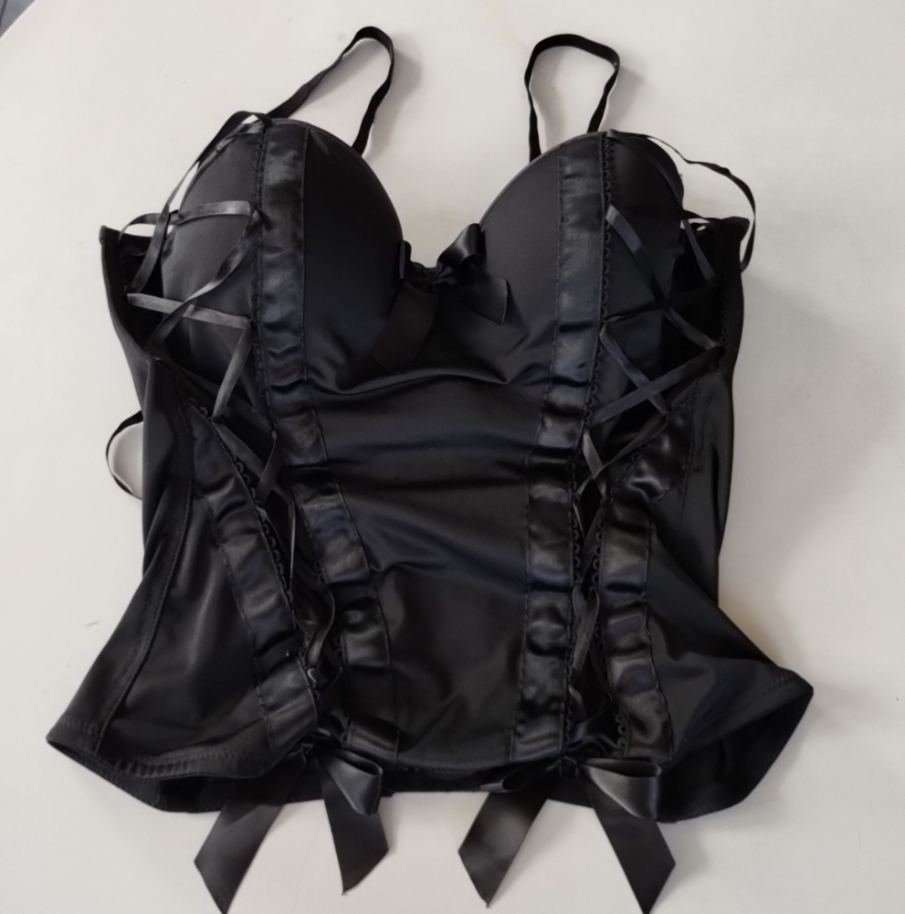 Hot Topic Black Bustier Corset Top SZ XL Sexy Whimsygoth Dark Romantic Sexy Chic